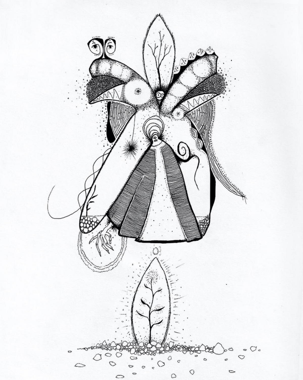 The Creator, pen-on-paper drawing from the LIFE series by Michael Donovan