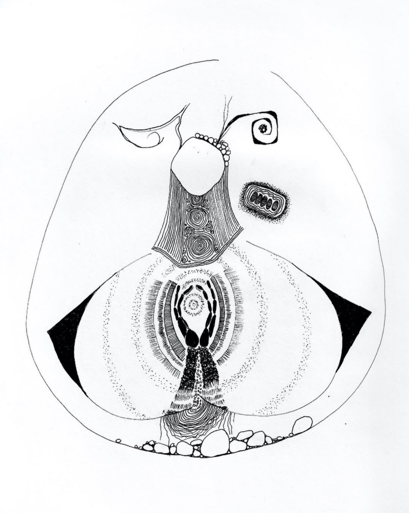 The Priestess, pen-on-paper drawing from the LIFE series by Michael Donovan