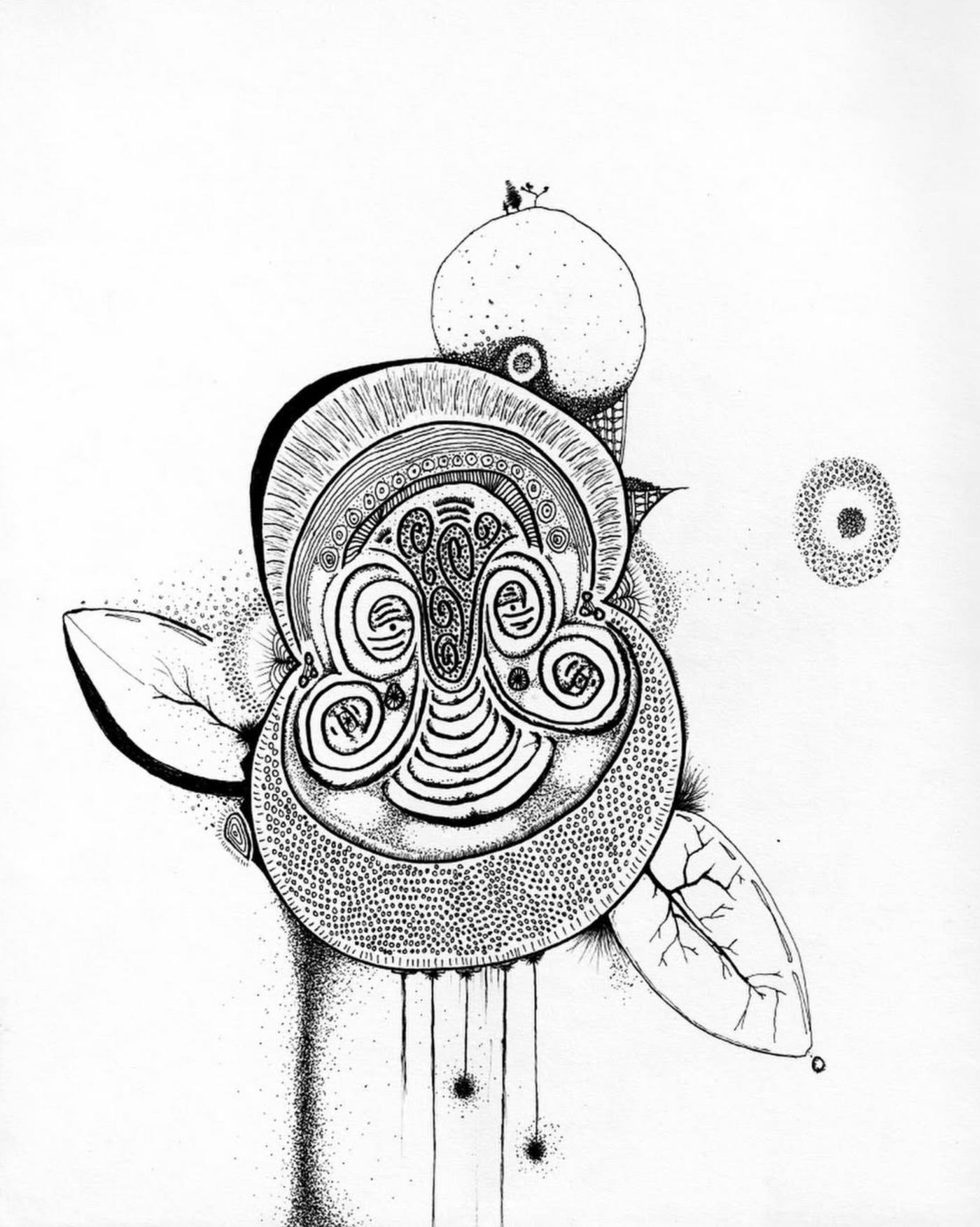 The Whistler, pen-on-paper drawing from the LIFE series by Michael Donovan